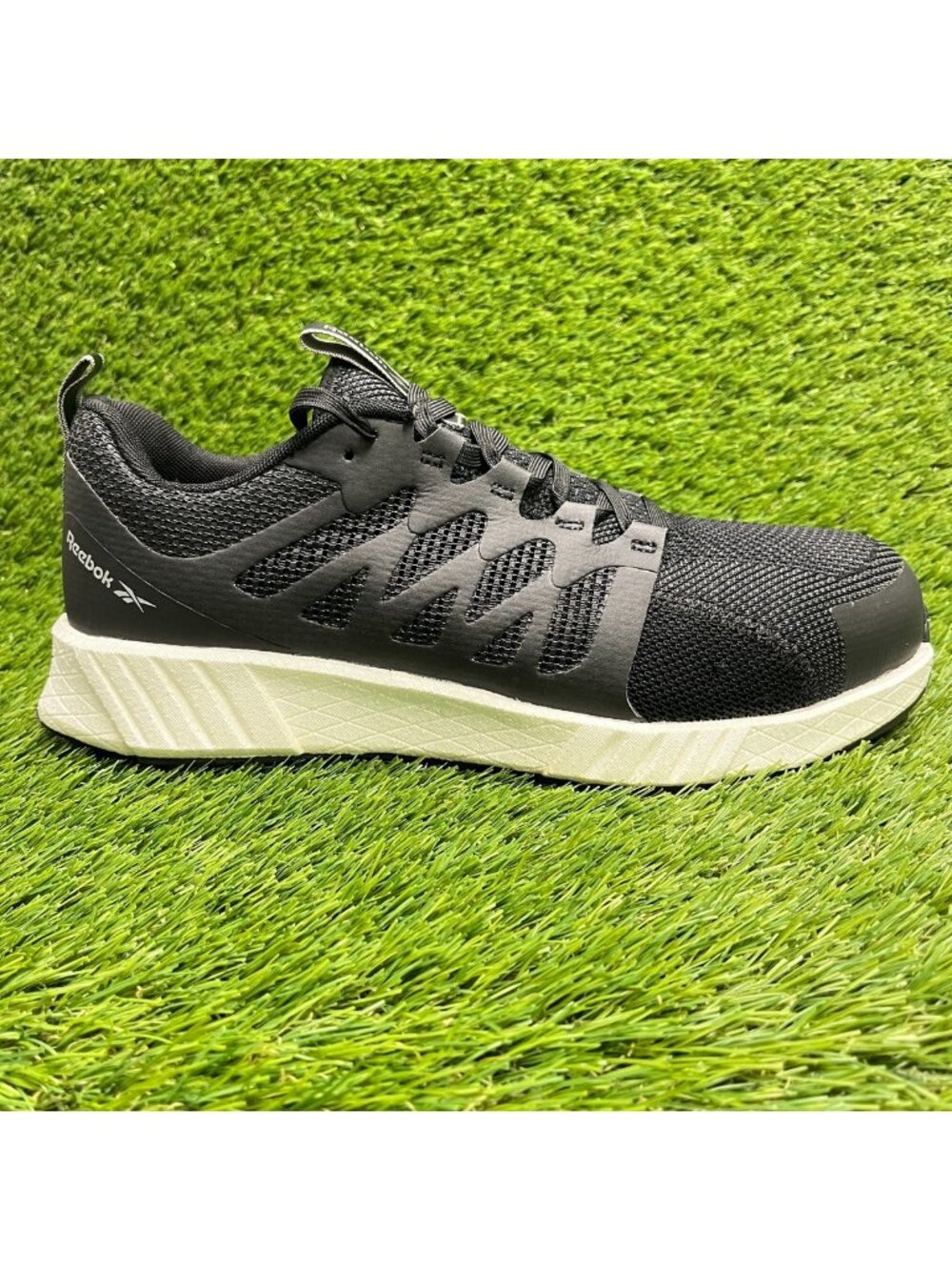 Reebok Fusion Flexweave Mens Size 10 Black White Composite Toe Safety Work Shoes